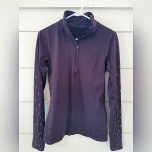 Women's Nike Pro Dri-fit quarter zip pullover in dark purple. Size Large